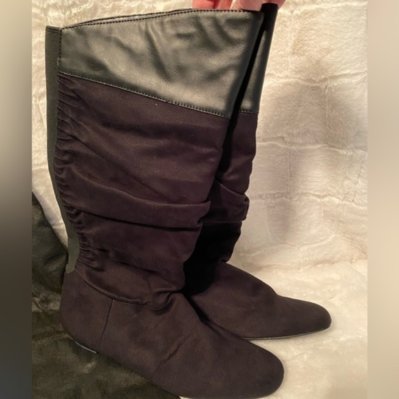 Serena Williams Signature Tall Suede and Leather Brown Boots. Size 7.5 NEW - Picture 1 of 8